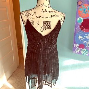 NWT La Nuit black silk cami/tank size 8